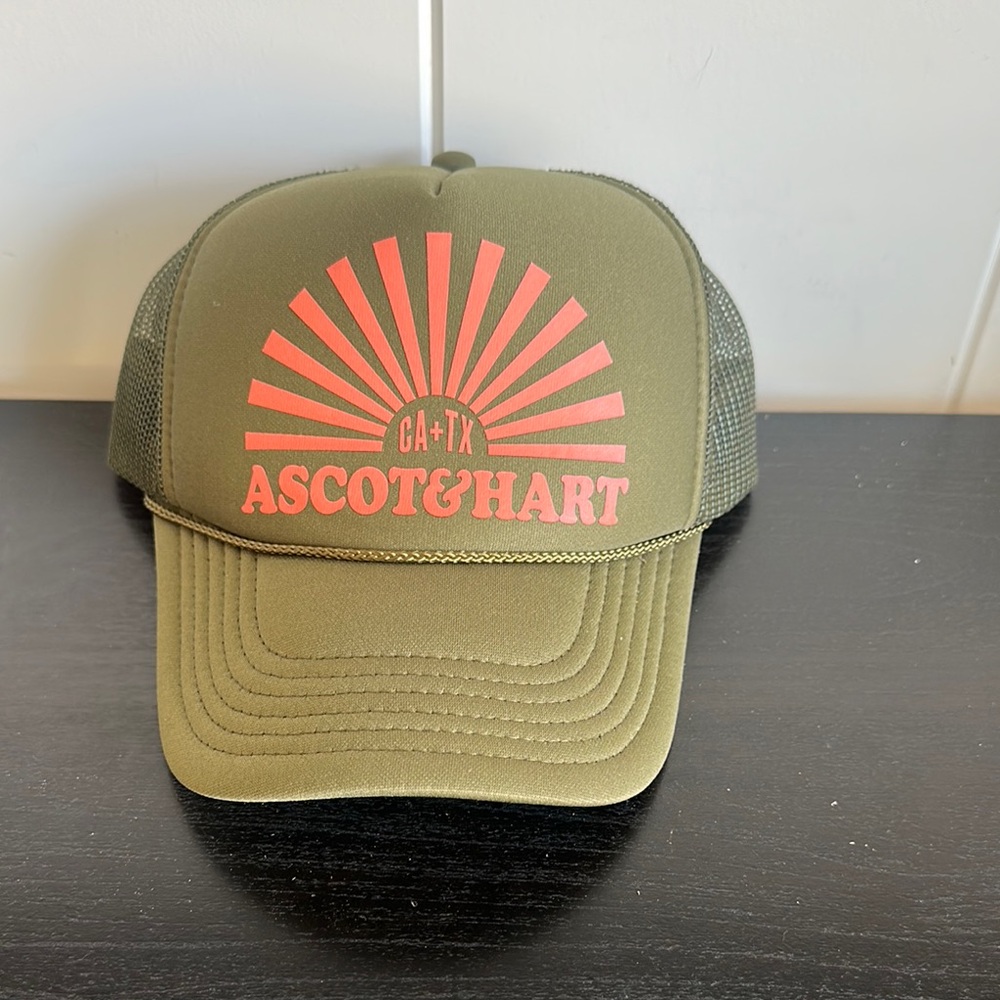 Ascot & Hart Olive Green Trucker Hat